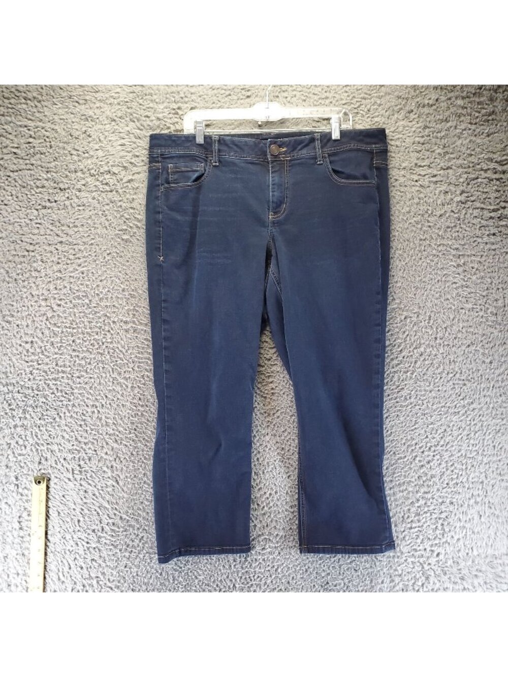 Lane Bryant Jeans Womens Size 18 Blue Genius Fit Crop Stretch Denim *Read*